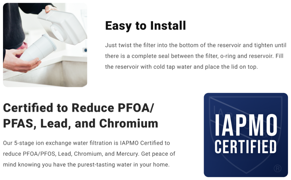 ZeroWater Official Replacement Water Filter Removes PFOA/PFOS 4-Pack