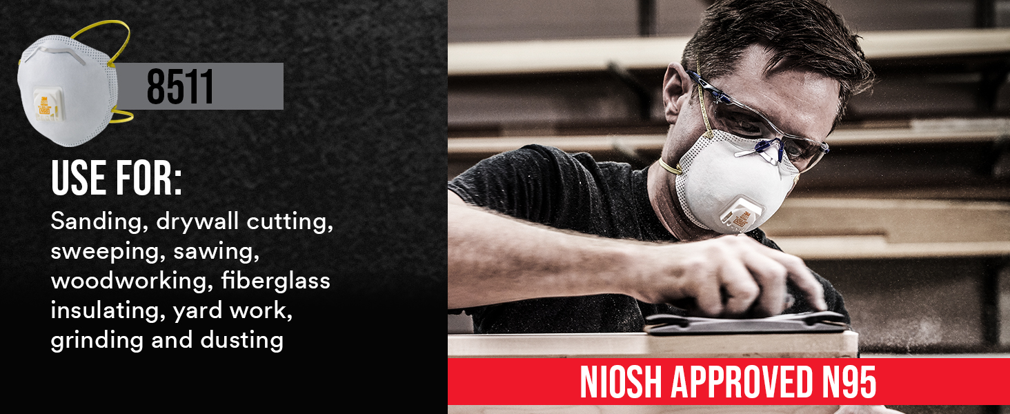 3M Aura Particulate Respirator 9205+, N95, Individually Wrapped, 3 Panel Flat Fold Design Allows for Facial Movements