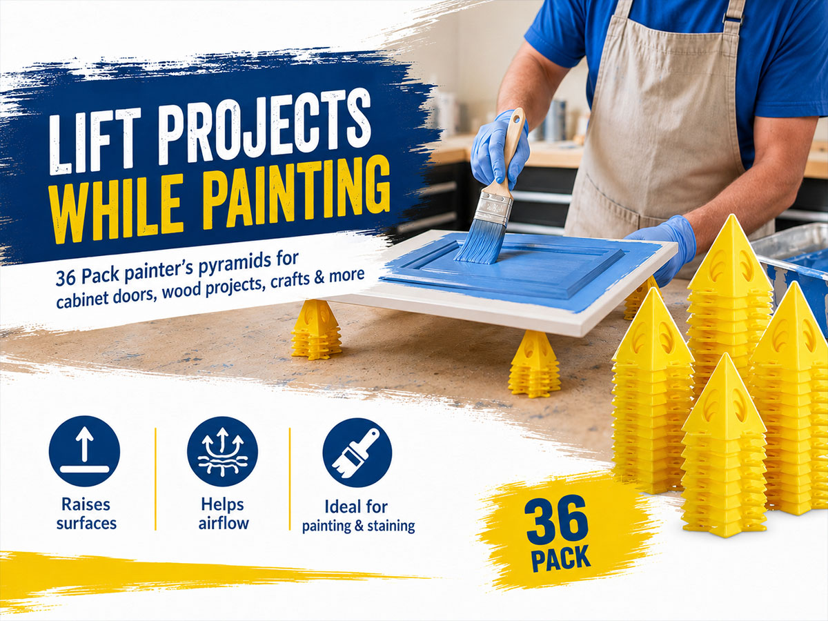 KATA 36PCS Painter's Pyramids, Paint Stands for Cabinet Doors & Woodworking
