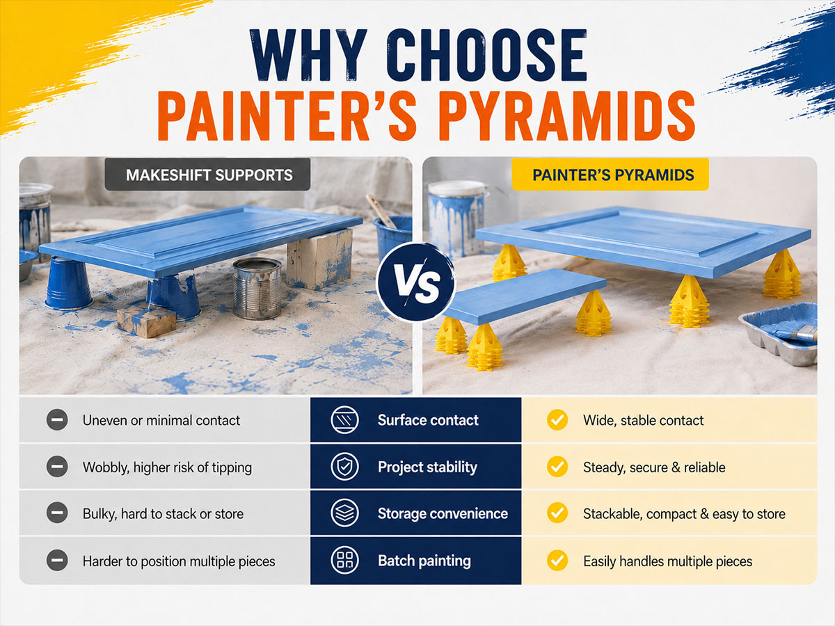 KATA 36PCS Painter's Pyramids, Paint Stands for Cabinet Doors & Woodworking