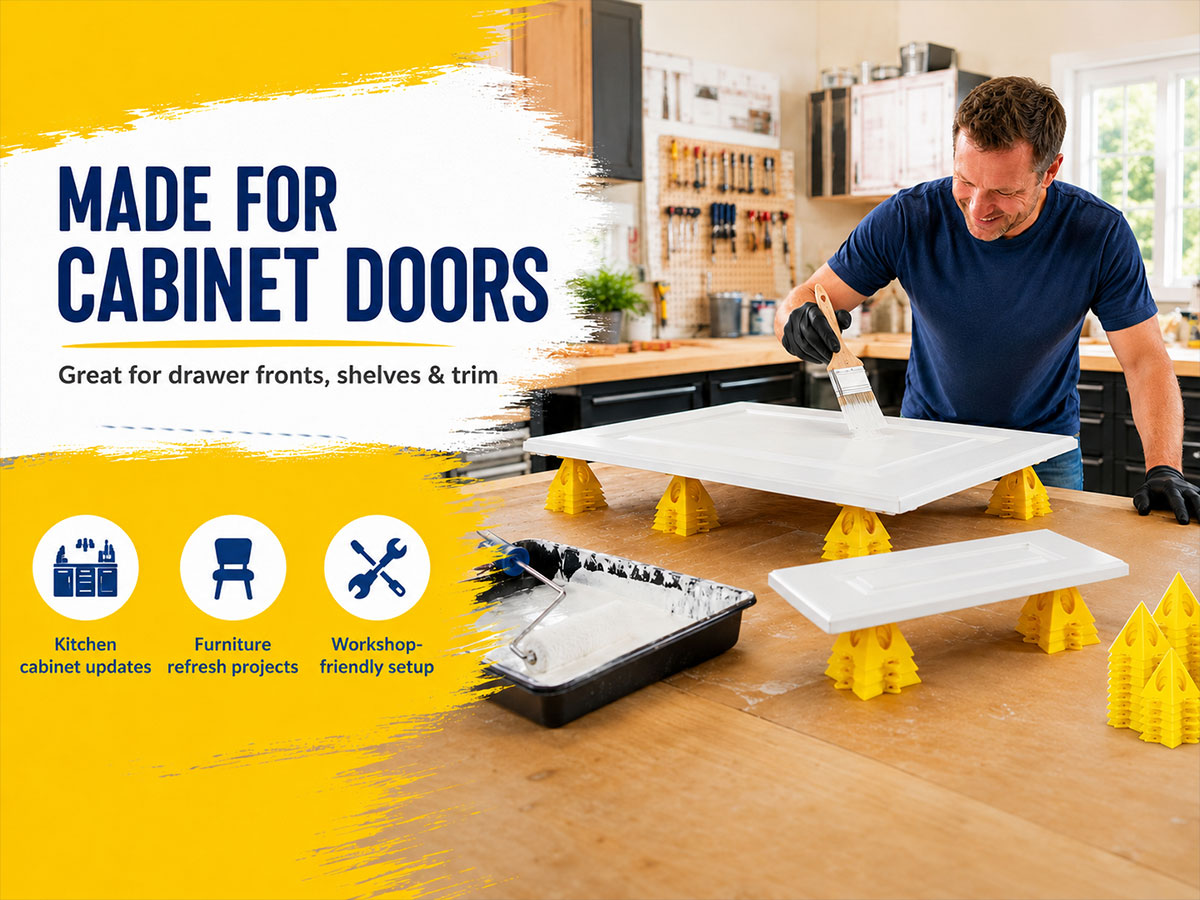 KATA 36PCS Painter's Pyramids, Paint Stands for Cabinet Doors & Woodworking