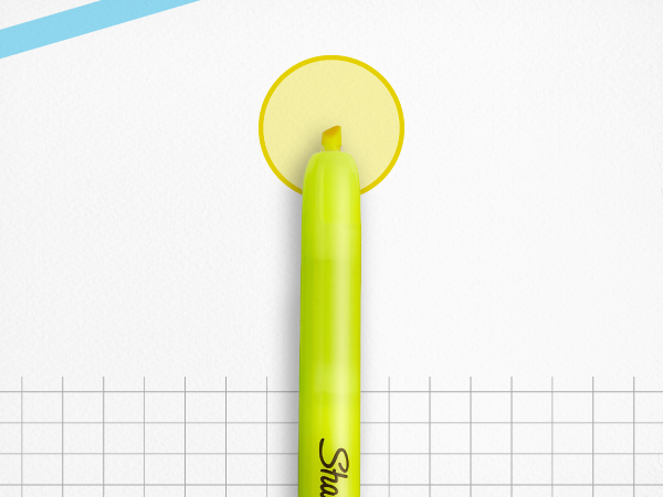 Sharpie Tank Highlighters, Chisel Tip, Fluorescent Yellow, 12 Count