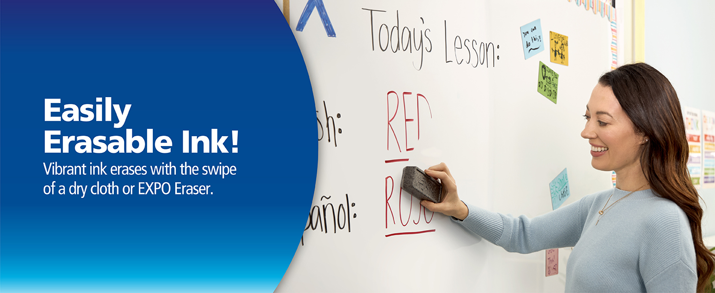 EXPO Dry Erase Markers, Low Odor Ink, Black, Fine Tip, 36 Count - Easily Erases, Ideal for Classroom, Home, Office, Back to School, Teacher Supplies