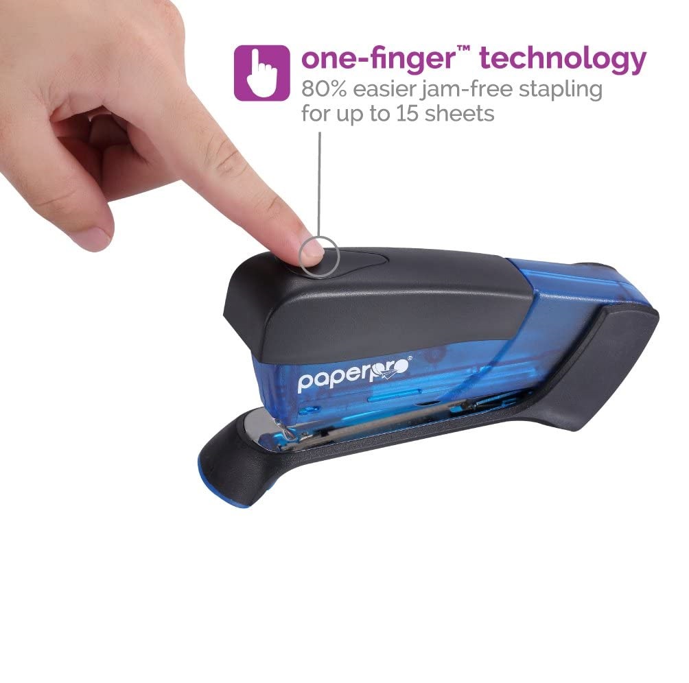 PaperPro Compact Classic Stapler, 15 Sheet, 80% Easier Stapling, Assorted