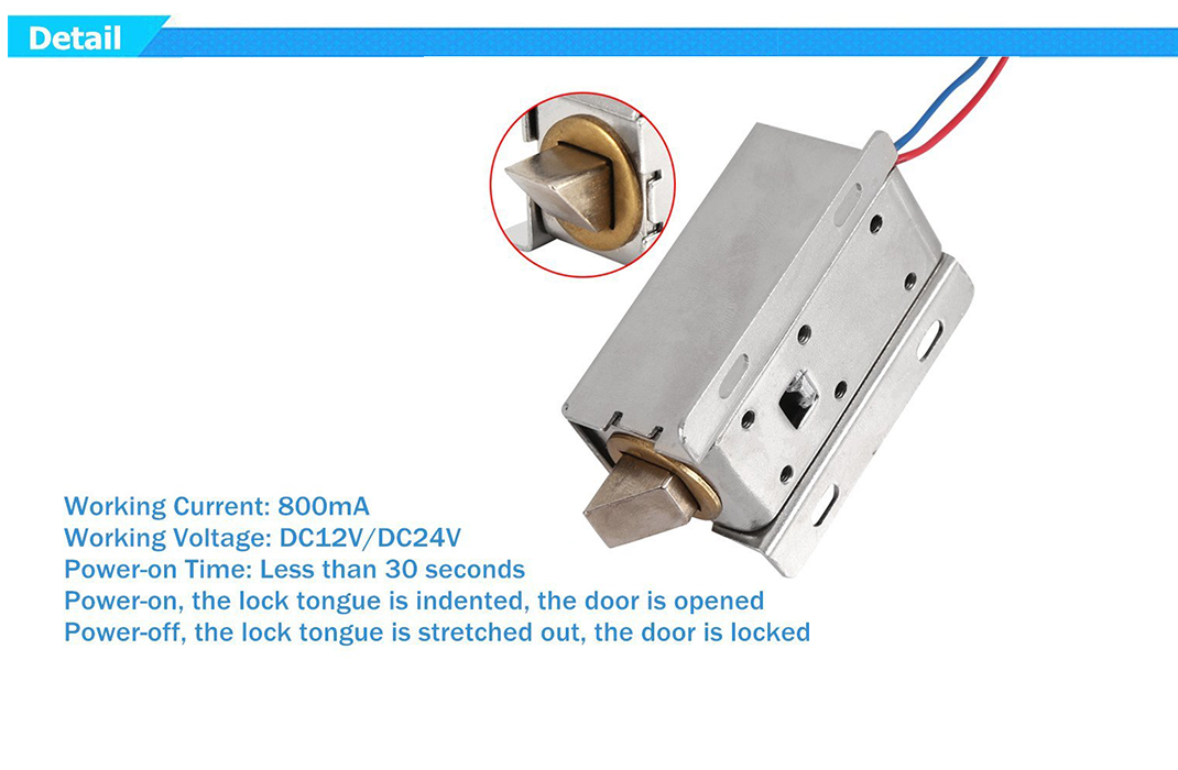Robocraze 12V Mini Electric Solenoid Lock | Cabinet & Drawer Lock