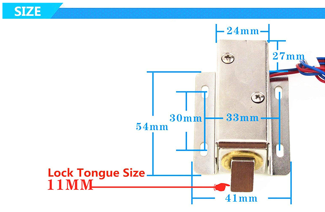 Robocraze 12V Mini Electric Solenoid Lock | Cabinet & Drawer Lock