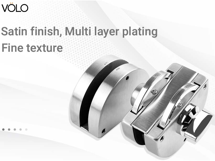 Volo Stainless Steel Glass to Door Lock with Keys (Silver)