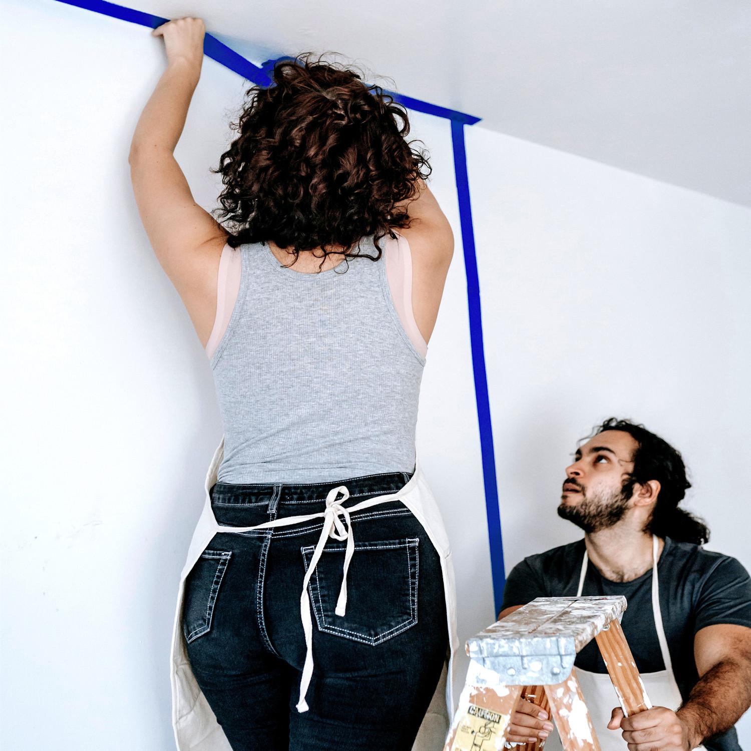COSIMIXO Blue Original Multi-Surface Painter's Tape,0.94 inches x 60 Yards 6 Rolls Residue Free Wall Painting Blue Masking Tape with Sharp Lines