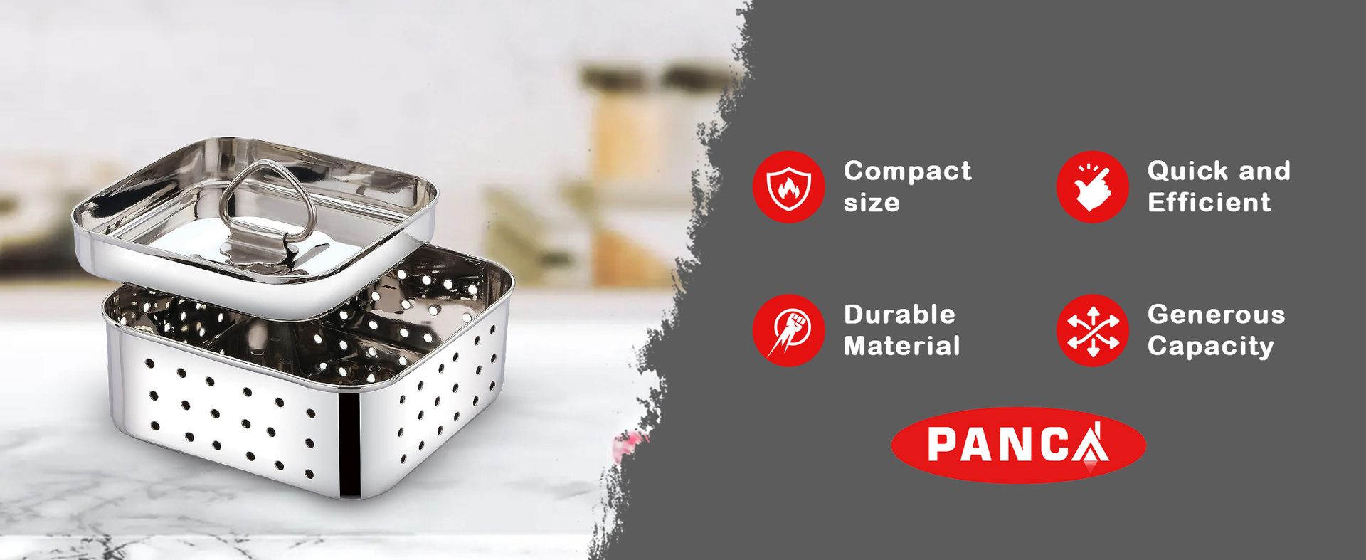 PANCA Stainless Steel Paneer Maker Mould Big Size, Paneer Press with Lid, Tofu Press Mould Maker, Whey Seperator (Square, 550ml Capacity)