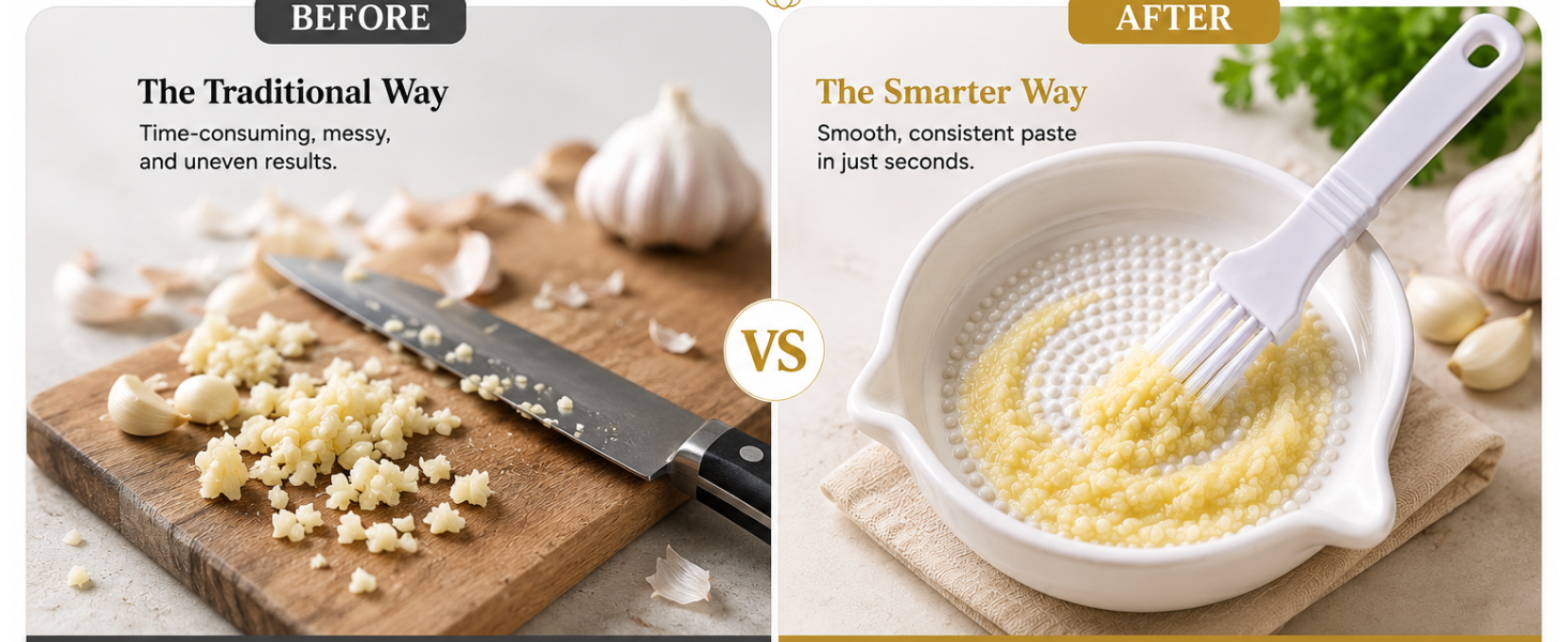 TASMAX Ceramic Grater Plate for Baby Food Garlic Grater Crusher for Kitchen