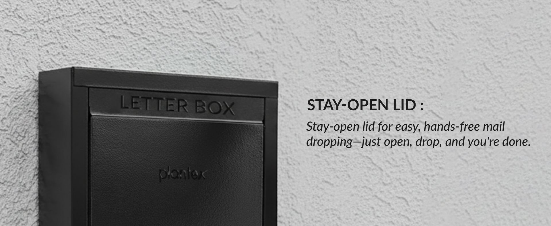 Plantex Letter Box/GI Steel Magazine Holder/Complaint Box & Suggestion Box for Office with Secure Lock and Keys/News Paper Holder/Mail Box/Post Box- (Black) Wall Mount
