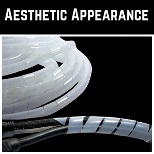 12mm X 25 Meter Cable Protector Sleeve Spiral Wire Sleeve Cable Wrap Polyethylene for Robotics Machinery White and 3D Printer CNC Machine Computer PC TV or Electric Wires Used for Commercial Areas