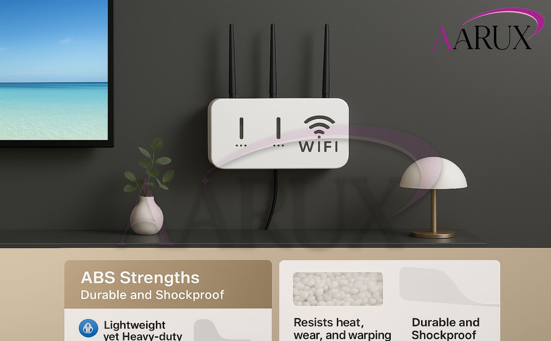 Wall Mount WiFi Router Shelf, White