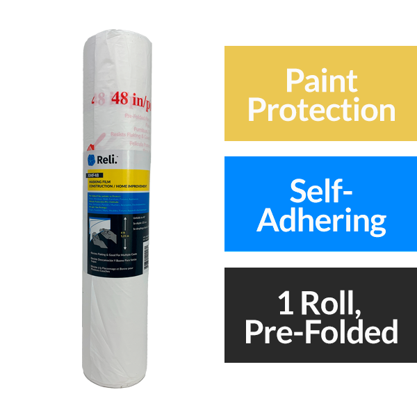 Reli. Masking Film 1 Roll | 180' x 48" | Pre-Folded Plastic