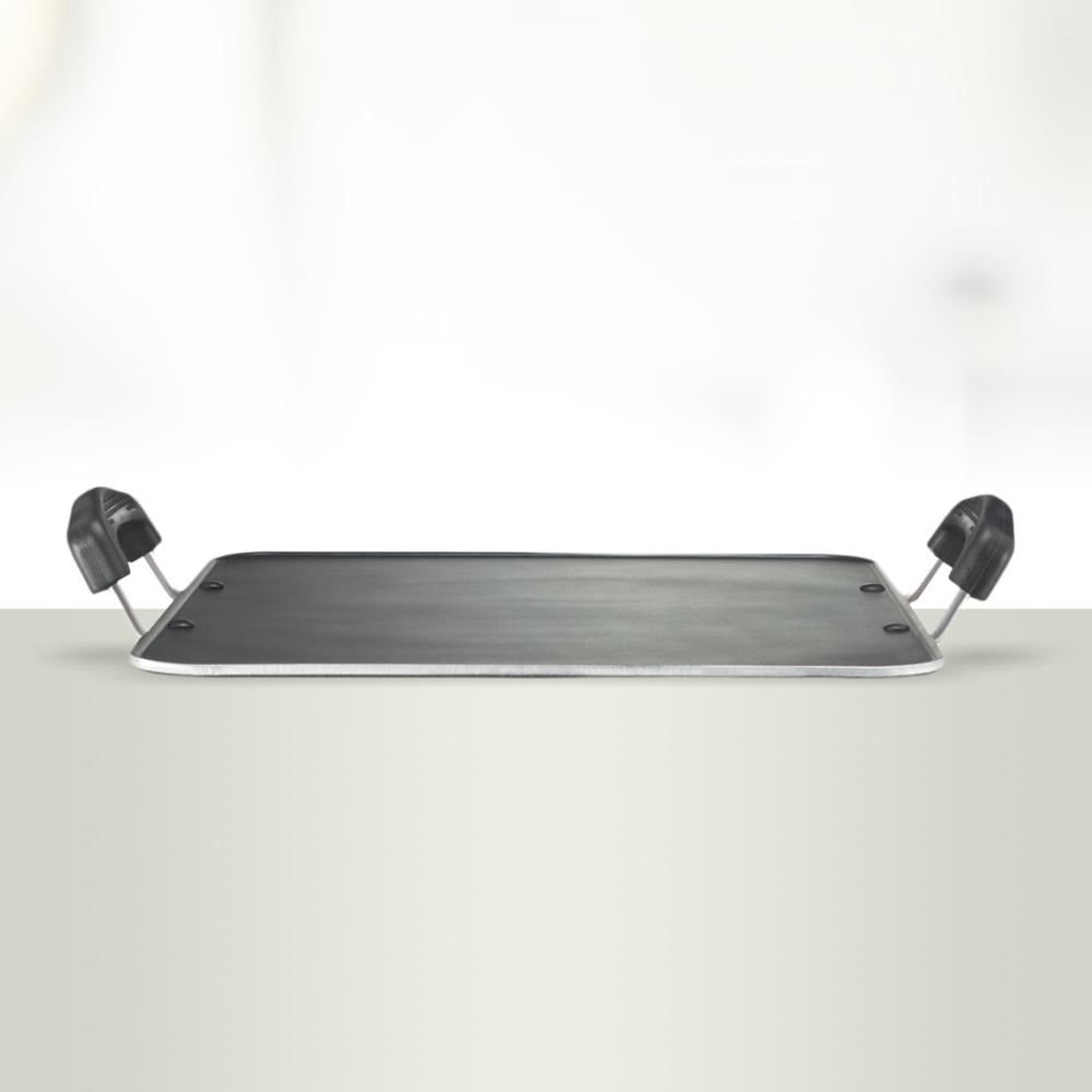 Prestige Aluminium Omega Select Plus Residue Free Non-Stick Heavy Gauge Square Tawa, 30 cm, Black