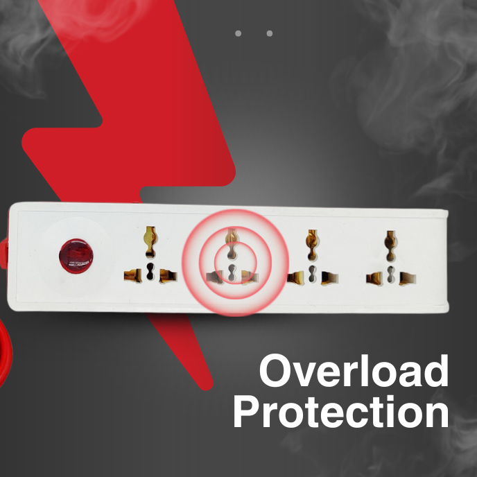 Hillgrove 5 Meter Long Cable Power Extension Board with 4 Universal Socket and 1 Switch Surge Protector Board for Computer/Laptop/Fridge 4 Socket Extension Boards (White)