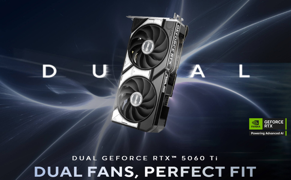 ASUS Dual GeForce RTX 5060 Ti 16GB GDDR7 OC Edition Gaming Graphics Card
