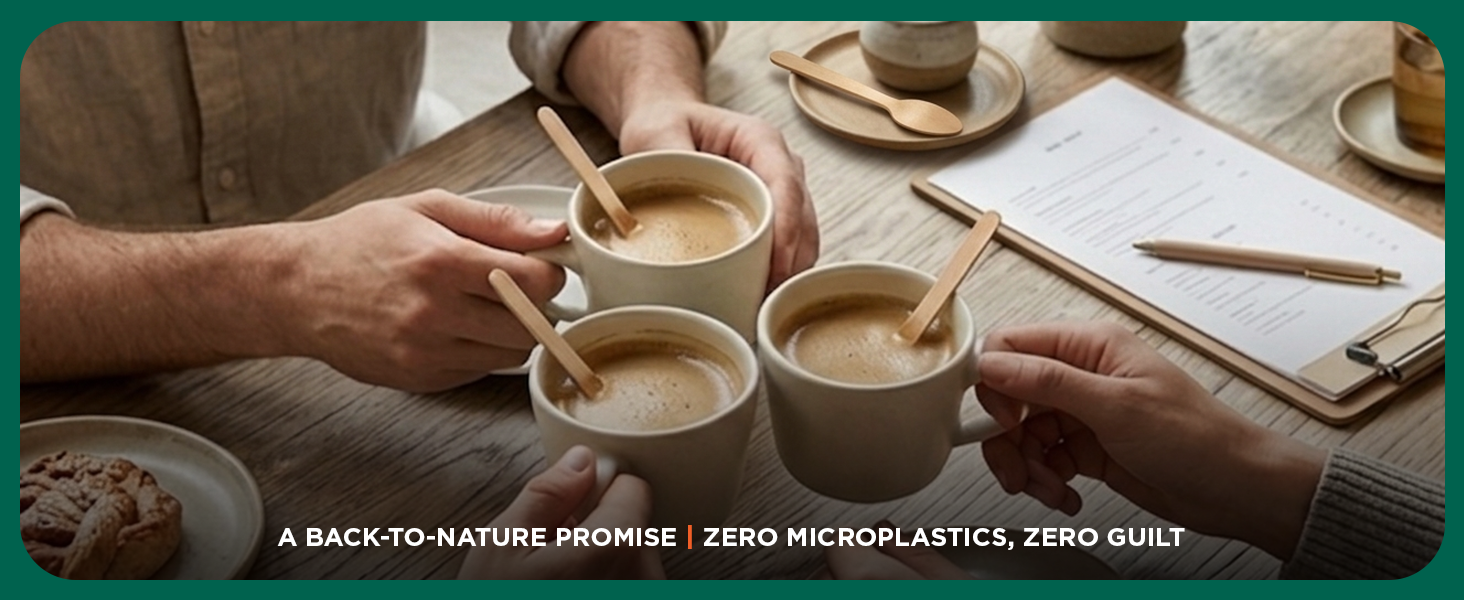 ECO SOUL Wooden Coffee Stirrer Sticks[140mm],Pack of 1000,for Office use