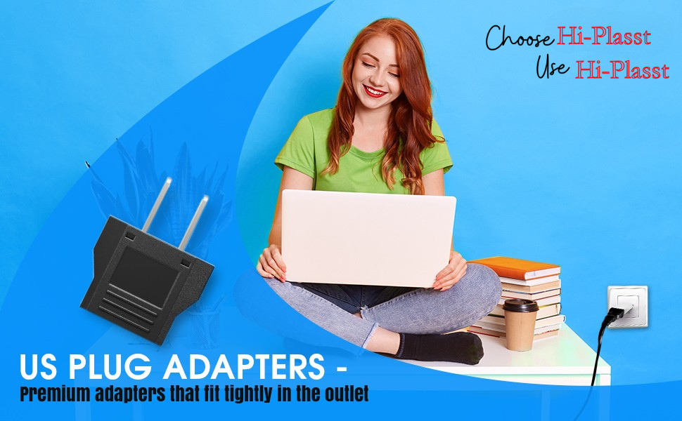 Hi-Plasst India to USA Converter Plug 2 Pin| Travel Adapter 2-Pieces Pack Universal Type A Plug Adapter for US, Canada, Mexico, Japan, Thailand | for Indian Devices (Pack of 2)