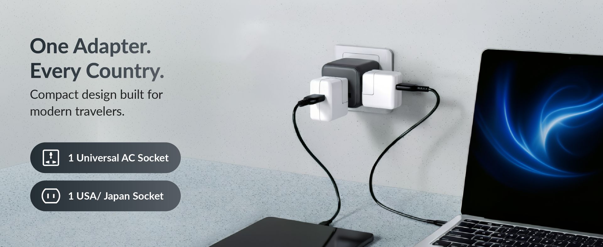 Gotrippin Universal Charger Adapter - 2500w High Power, Extra USA/Japan Socket - International Worldwide All in One Travel Plug with Universal Socket for US, Canada,UK, Europe, Dubai, and More