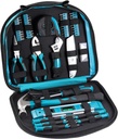 Multi-Purpose Tool Kit with Compact Round Pouch, 164-Piece, Clear Blue 12 x 11.4 x 2 inches