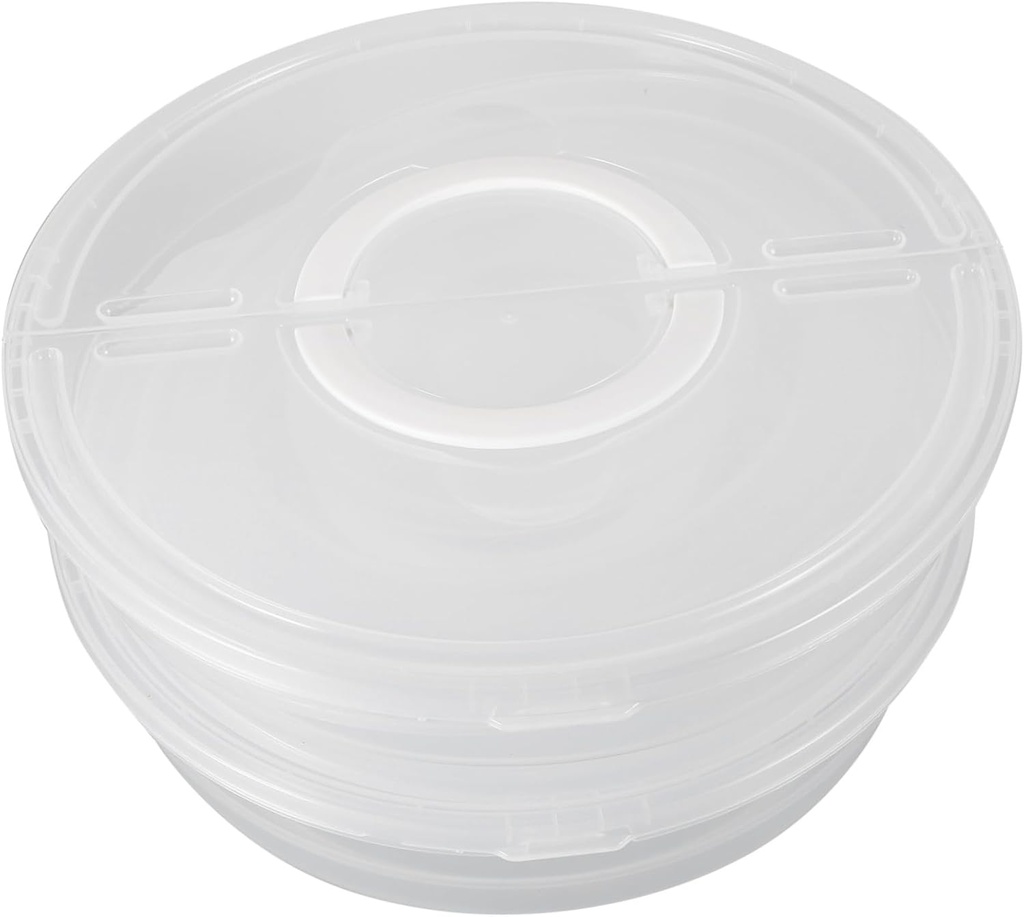 2pcs Multifunctional Cheesecake Carrier Lids Pizza Keeper Box for Easy Visibility Fresh Storage
