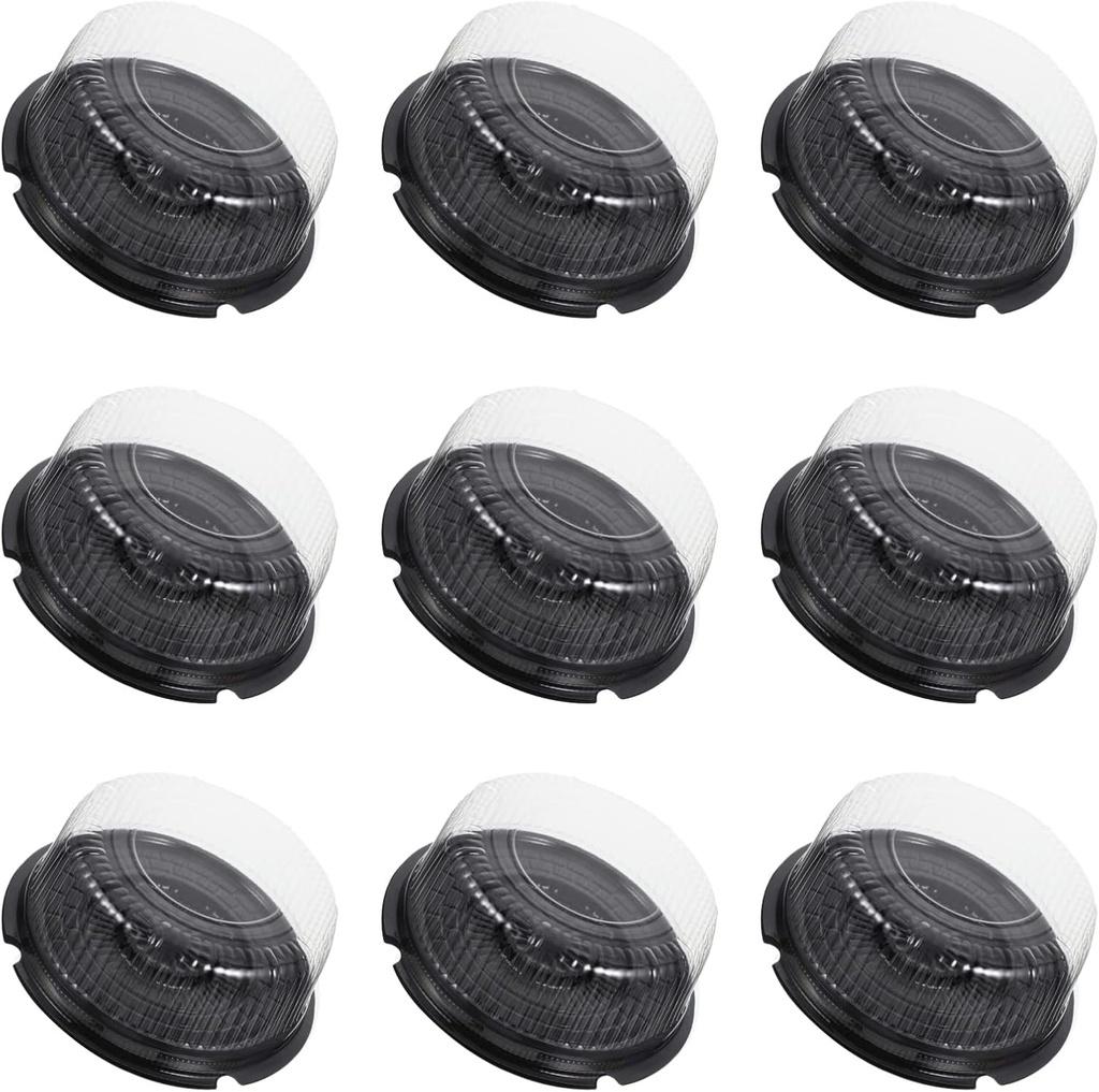 HANABASS 10Pcs Plastic Cake Container with Clear Dome Lid Disposable Cake Containers Round Cake Stackable Cake Box