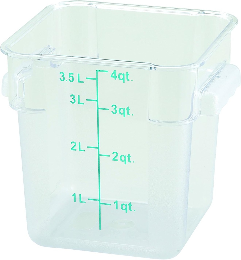 Winco Square Storage Container, 4-Quart,Clear
