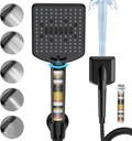 Filtered Shower Head with Handheld Matte Black - High Pressure 6 Modes, 120 Anti-clog Nozzles, Detachable Showerhead with Hard Water Filters, Extra Long 6ft Hose, Power Wash Mode for Bathroom