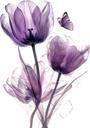 Lavender Flower Toilet Lid Seat Cover Decal Sticker, Purple Floral Decor Vinyl Removable Waterproof Wallpaper Mural for Bathroom Bathtub Lavatory Washroom