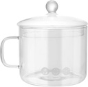 DOITOOL Mulling Pot Glass Cooking Pot with Lid for Food Health Glass Saucepan 13cm