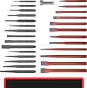 AMM 28 PCS Heavy Duty Punch and Chisel Set, Including Taper Punch, Cold Chisels, Pin Punch and Center Punch, Cr-V, Ideal for Working with Wood, Metal, Automotive, Sculpture, etc