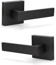 KNOBWELL 2 Pack Heavy Duty Dummy Door Lever Dummy Door Handle, Matte Black Single Sided Handle for Interior Use, for Both Right/Left Handing 0.93 lb One Lever (Only One Side Use)