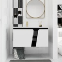 36 inch Modern Floating Bathroom Vanity with Sink, Wall-Mounted Cabinet, Soft-Close Doors, Perfect for Small Spaces, White & Black