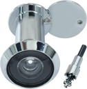 Door Viewer Peephole with Rotating Privacy Cover, Wide Viewing Angle Peep Holes with Drill Bit, Door Holes for Housing Home Hotel - 2 Pcs - Mirror Polished Chrome