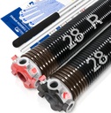 Pair of 2" Garage Door Torsion Springs Set with Non-Slip Winding Bars & Gloves, High Precision Electrophoresis Oil-Free Black Coated for Replacement, MIN 16,000 Cycles (0.234x 2" x 28'')