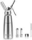 304 Stainless Steel Whipped Cream Dispenser 500ml with 3 Nozzles, Cream Sprayer For Desserts, Cream Whipper, Espumas Siphon, Cream Siphon, Espuma Bottle, Whipped Cream Maker Stainless Steel