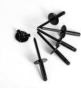 ALL Black 3/16" x 1Large Flange Tri-Fold Exploding Aluminum Pop Rivets 50pcs