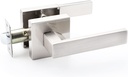 Contractor Pack of 10 Passage Door Handles Sets, Interior Door Knobs for Hallway/Closets Doors, Pantry/Storerooms, Durable Satin Nickel Finish Heavy Duty Square Door Handles Set