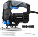 Hammerhead 4.8-Amp 3/4 Inch Jig Saw with 2pcs Wood Cutting Blades, Variable Speed and Orbital Function - HAJS048