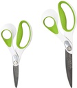 Westcott 7- and 9-Inch CarboTitanium Fabric Scissors for Fabric Cutting, Quilting, and Sewing Projects, White/Green, 2 Pack