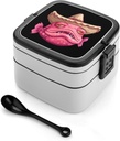 Blobfish Mexican Grumpy Blob Fish Bento Box with 2 Compartments Adult Lunch Box Lunch Container for Meal Prep Work And Outdoors