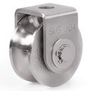 Skelang U Groove Pulley Block 2", 304 Stainless Steel Pulley Roller, Duplex Bearing Single Wheel Pulley for Wire Rope Traction, Home Gym, Load Capacity 660 Lbs