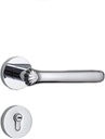 Golden Silent Room Door Lock, Light Luxury Bedroom Bathroom Door Handle, Household Indoor Complete Set of Wooden Door Lock(Bright Chrome Version)