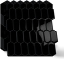 Long Hexagon Peel and Stick Tiles Backsplash,10 Sheets 3D Self Adhesive Wall Tile Back Splash 12 x 12 Inch for Kitchen,Bathroom(Pure Black)