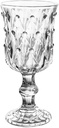 Cabilock 1pc Vintage Embossed Glass Goblet Stemmed Wine Glass for Parties Bars and Celebrations Retro Style Relief Texture