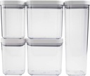 OXO SoftWorks POP Container Set Clear/White (5PC), Plastic