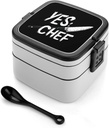 Yes Chef Lunch Box with Handle Stackable 2 Layer Leak-Proof Bento Box Portable Food Containers for Unisex