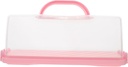 Portable Cake Carrier Box with Handle Transparent Rectangular Dessert Storage Container for Pumpkin and Small Cakes for Parties and Baking
