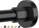 Shower Curtain Rods 32 to 75 Inch, Shower Tension Rod No Drilling Adjustable Shower Rods for Bathroom Non-Slip Stainless Steel Telescoping Shower Bar for Curtain, No Rust, Black